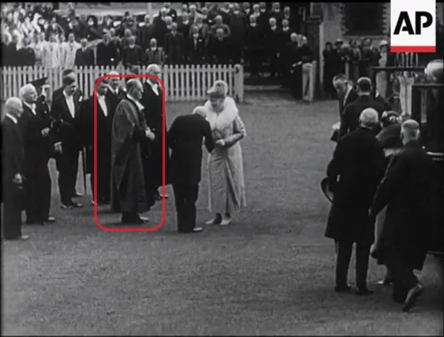 Screenshot from "Queen and Princesses Kept Busy (1935)", with M. R. James highlighted.