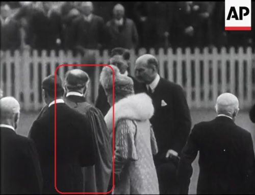 Screenshot from "Queen and Princesses Kept Busy (1935)", with M. R. James highlighted.