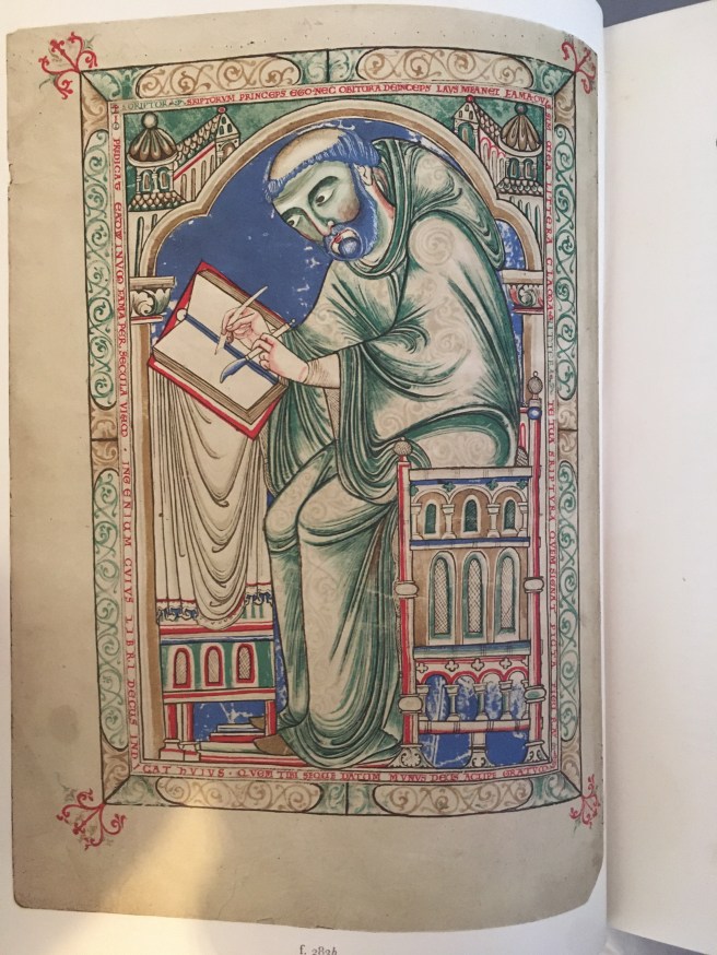 The Canterbury Psalter, with introduction by M. R. James - first colour plate