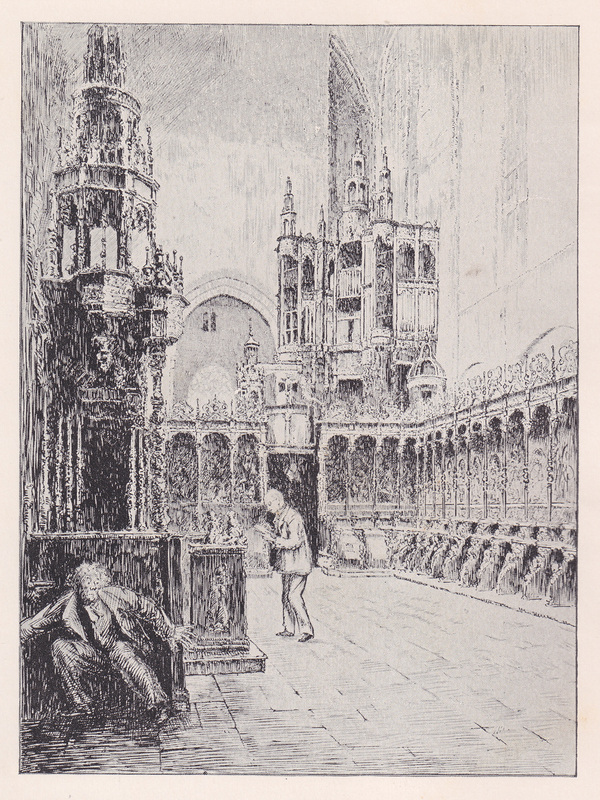 Original James McBryde illustration for 'Canon Alberic's Scrap-Book'