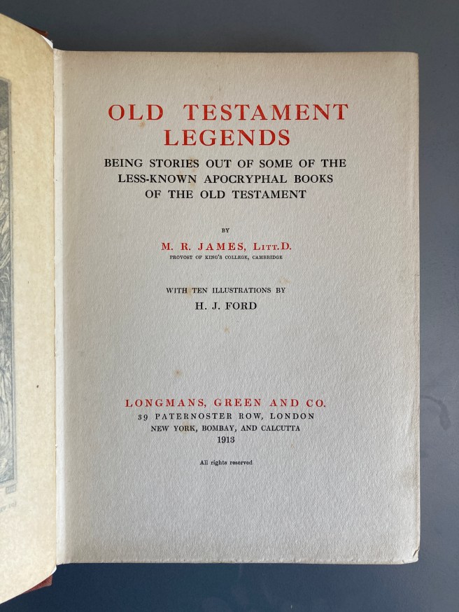 Old Testament Legends: being Stories out of some of the less-known Apocryphal Books of the Old Testament - title page